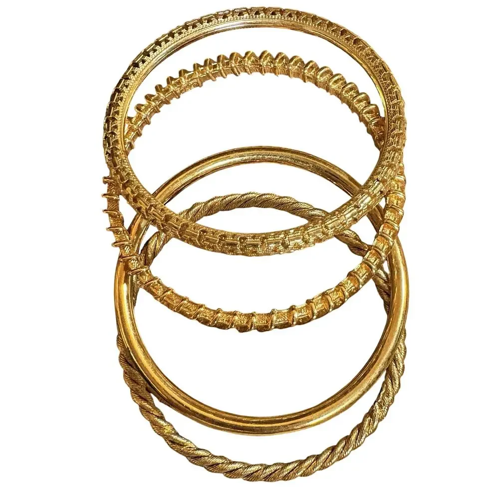 Camrose & Kross (JBK) Gold Tone Bangles Set Of Four Vintage